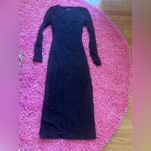 Quince black square neck Long Sleeve Dress